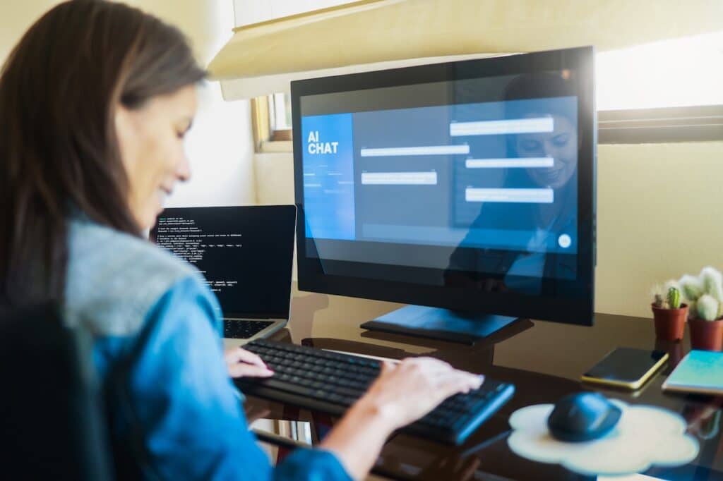 Woman working on computer